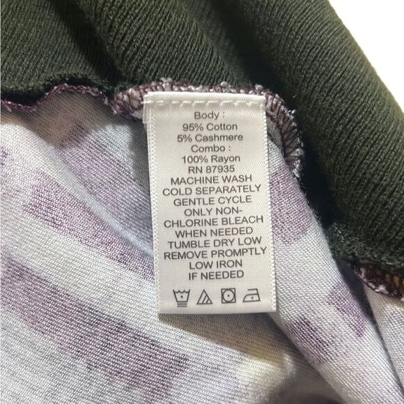 LOGO by Lori Goldstein top tunic green plaid sharkbite cotton Med FIRM on PRICE - Picture 6 of 6